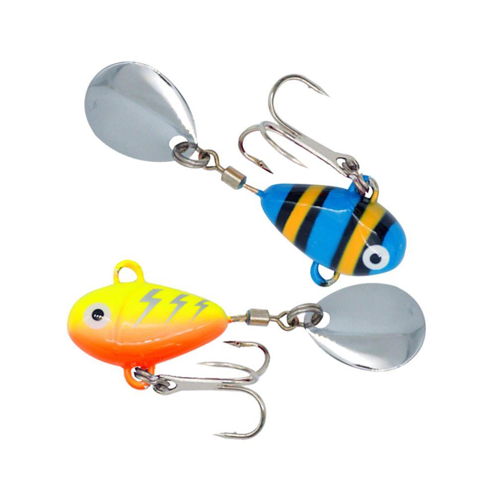 Tackle 10g Spoon Metal Sequin Vibration Metal Fishing Bait VIB Lure Treble Hook Wobblers Crankbaits