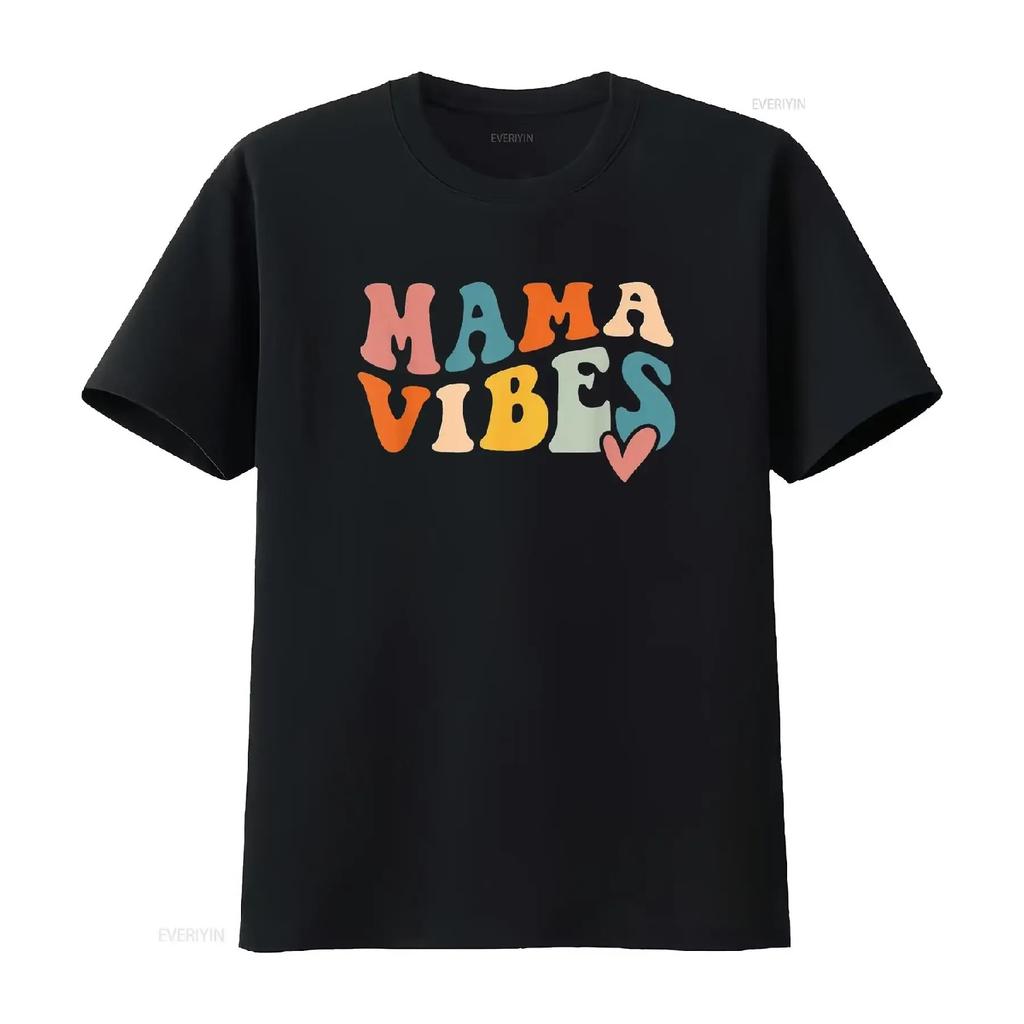 Мама vibes День матери Крутая ретро Лучшая мама на свете Смешная футболка винтажная стираная с принтом Универсальная унисекс Мягкая удобная