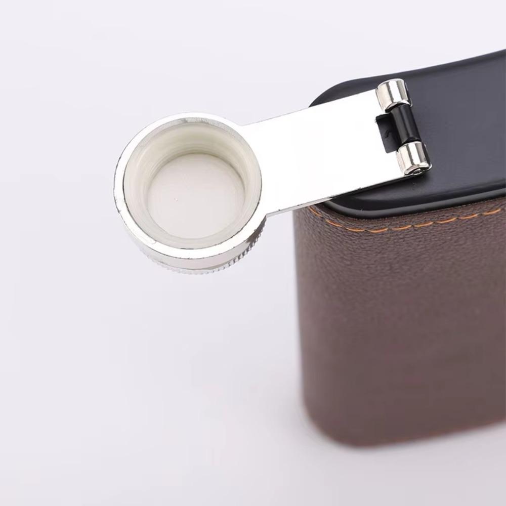Stainless Steel Flagon Leakproof Whiskey Flasks Wine Kettle Leather Texture Hip Flask Outdoor