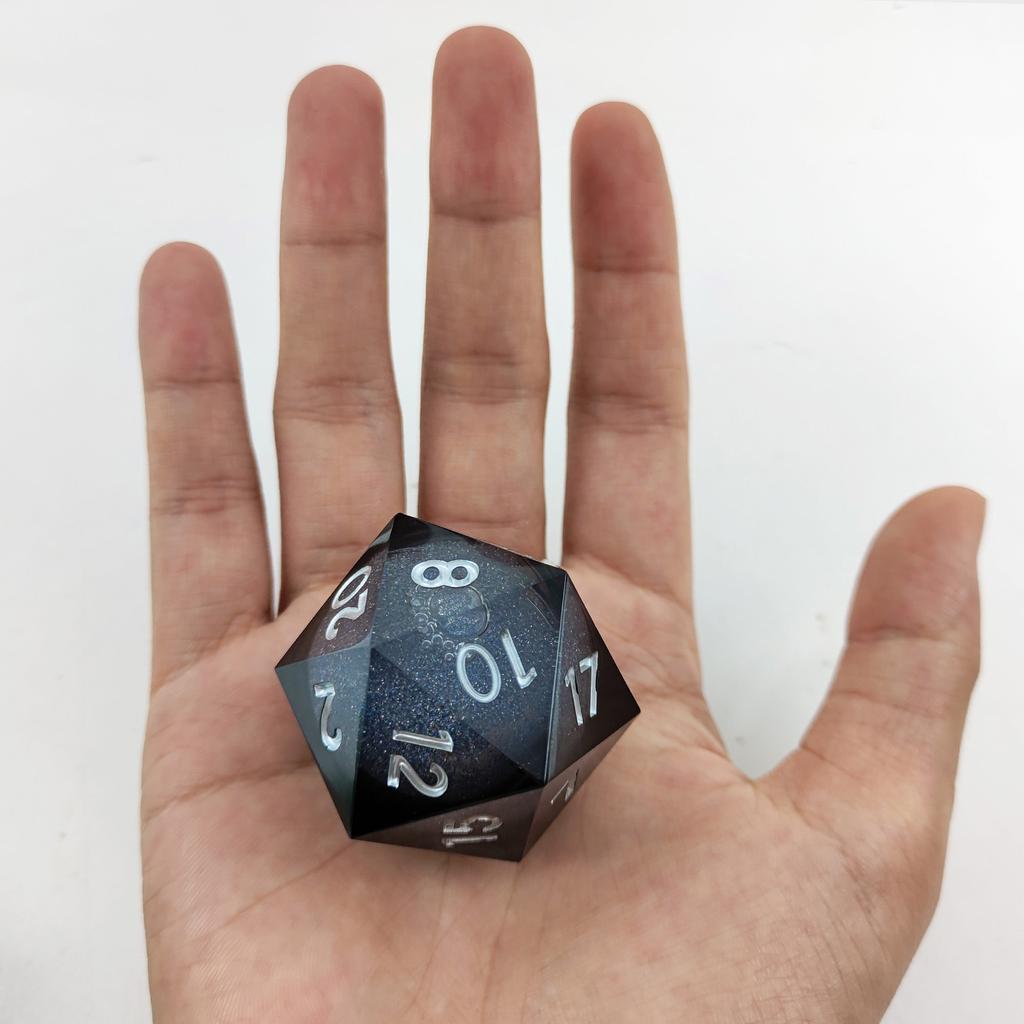 Игральные кости из 20-гранной смолы 35 мм Liquid Core DND TRPG COC D20 настольная настольная игра игрушка