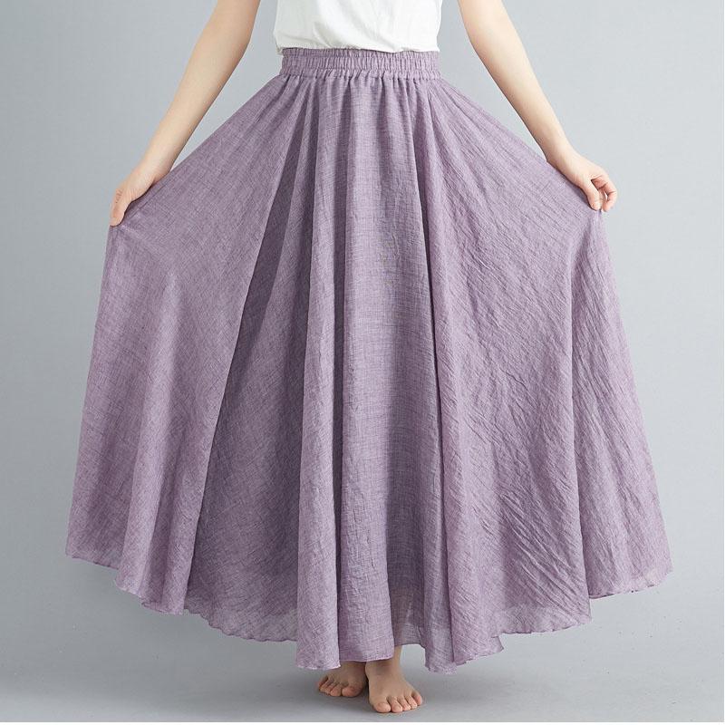 Модные однотонные женские юбки из хлопка и льна, макси, элегантные, Harajuku Saia, повседневные, свободные, длинная юбка, женская одежда, Faldas Ropa Mujer
