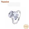 Tancise Classic 925 Sterling Silver Zircon Ring Ladies Jewelry Wedding Promise Party Gift