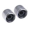 Musiclily Pro Metric Abalone Top Dome Metal Knobs for Telecaster Electric Guitars/Bass, Chrome (Set of 2)