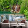 Forest Waterfall Wallpapers Modern Nature Scenery Wall Papers For Living Room Bedroom Waterfall Mural Home Decor