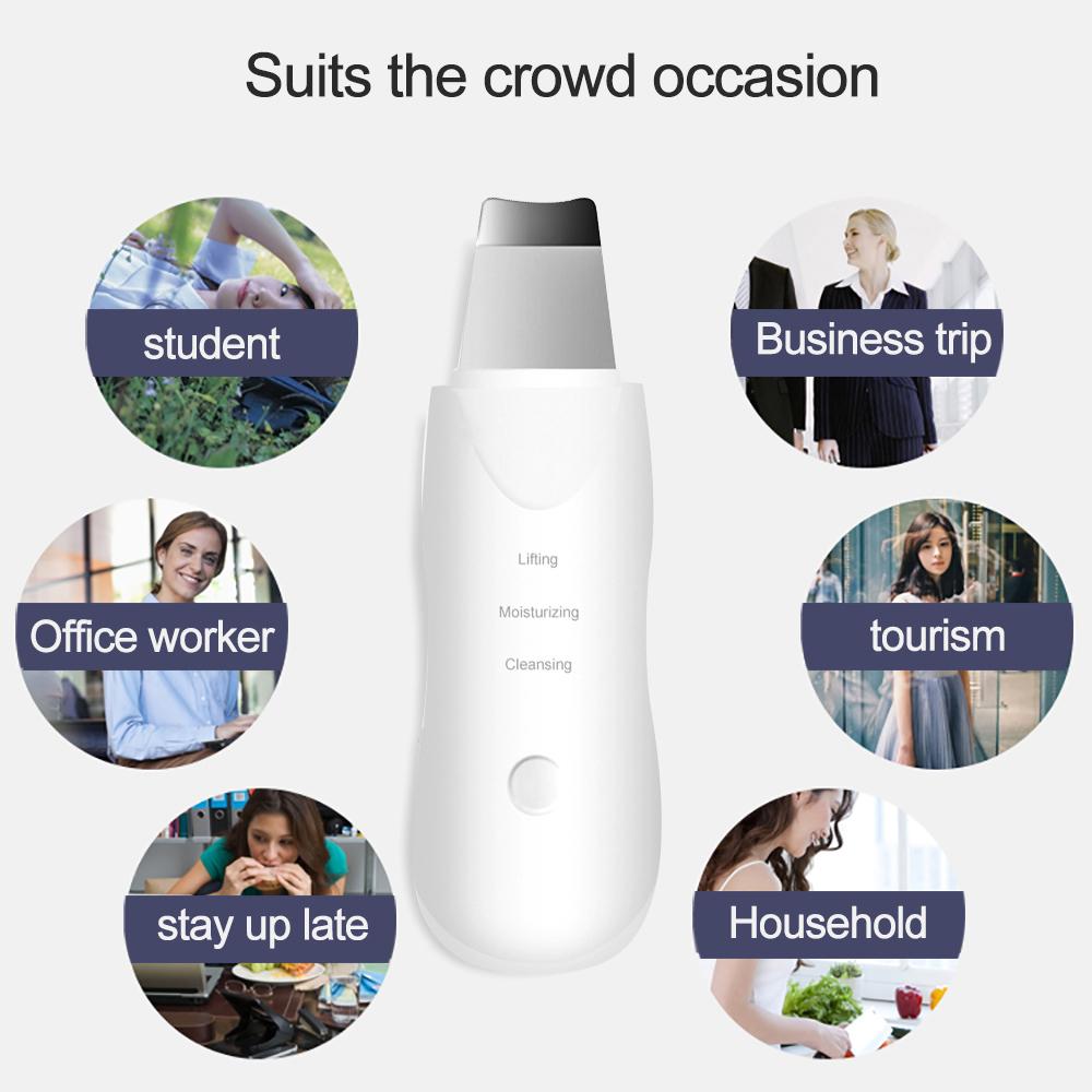 Нежный ультразвуковой скруббер для кожи, электрический глубокая вибрация, очиститель для лица, пилинг, средство для удаления черных точек, массажер для лица, инструмент для ухода за лицом