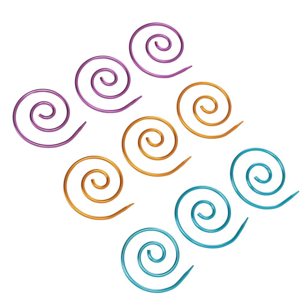 9Pcs Spiral Cable Knitting Needle Metal Circular Knitting Needle Cable Needle Shawl Pin with Storage Box for Knitting