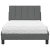Bed with Mattress  Hanko  Dark Grey 100x200 cm Fabric