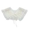 Royal Style Cotton Fake Collar Shawl Wrap Hollow Out Floral Lace Ruffled Trim Necklace Pointed  Lapel Blouse Dropshipping
