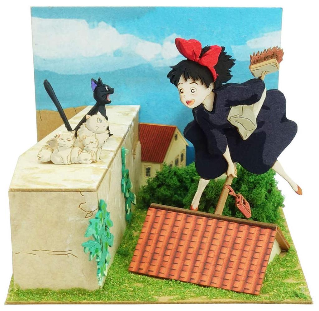 Sankei Studio Ghibli Мини Служба Доставки Кики и Семья Бумажная Модель Кики Джиджи MP07-125