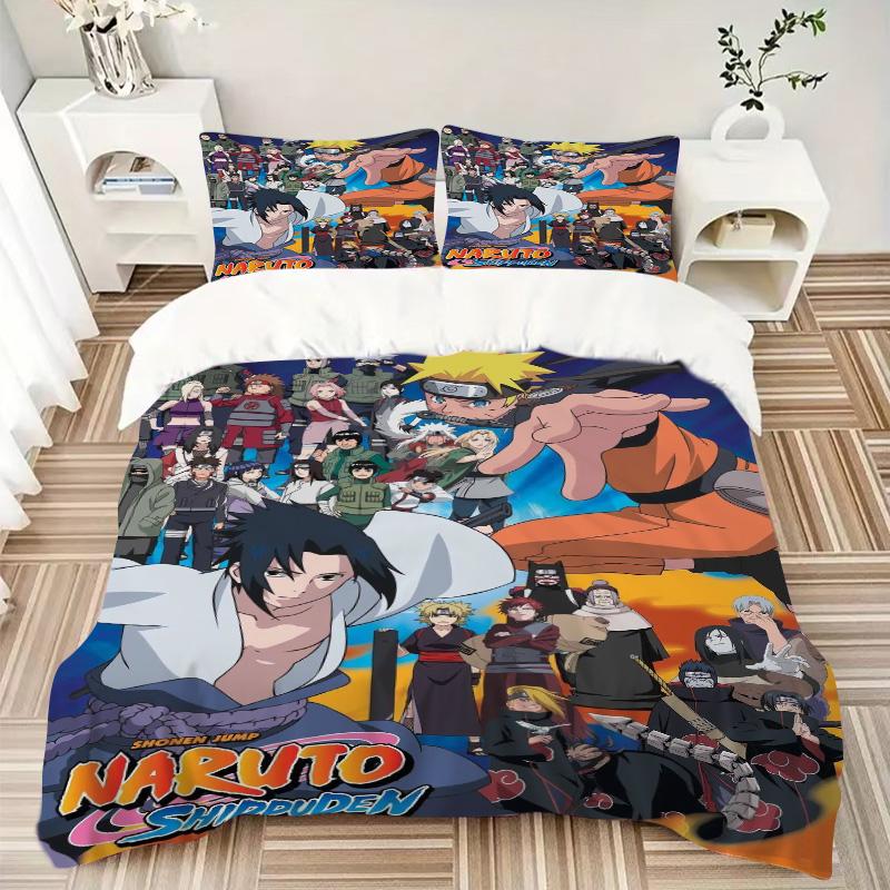 Naruto'S Epic Journey Print 3Pcs Bedding Setduvet Cover With 2 Bedropillowcase Home Birthday Gift