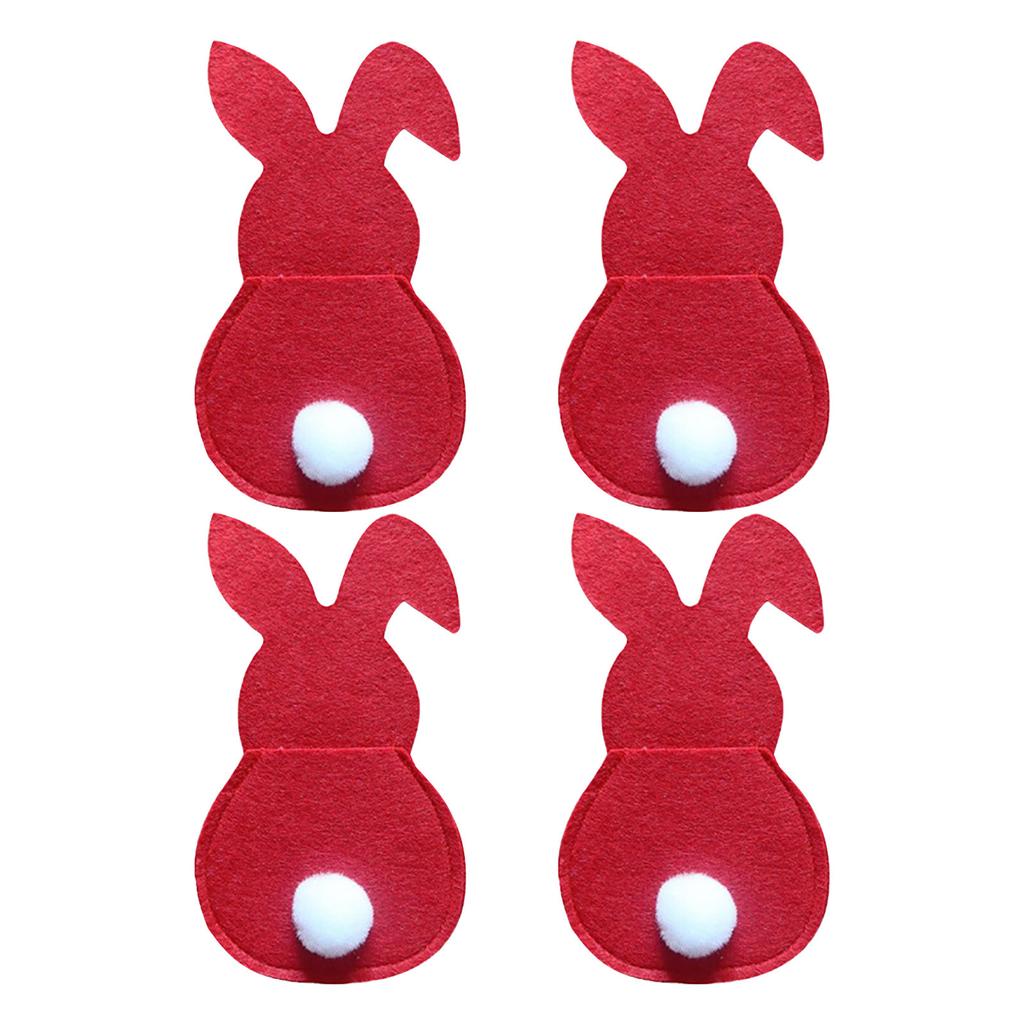 Сумка для столовых приборов «Пасхальный кролик» Набор столовых приборов «Кролик», 4 предмета, красный, зеленый, два цвета