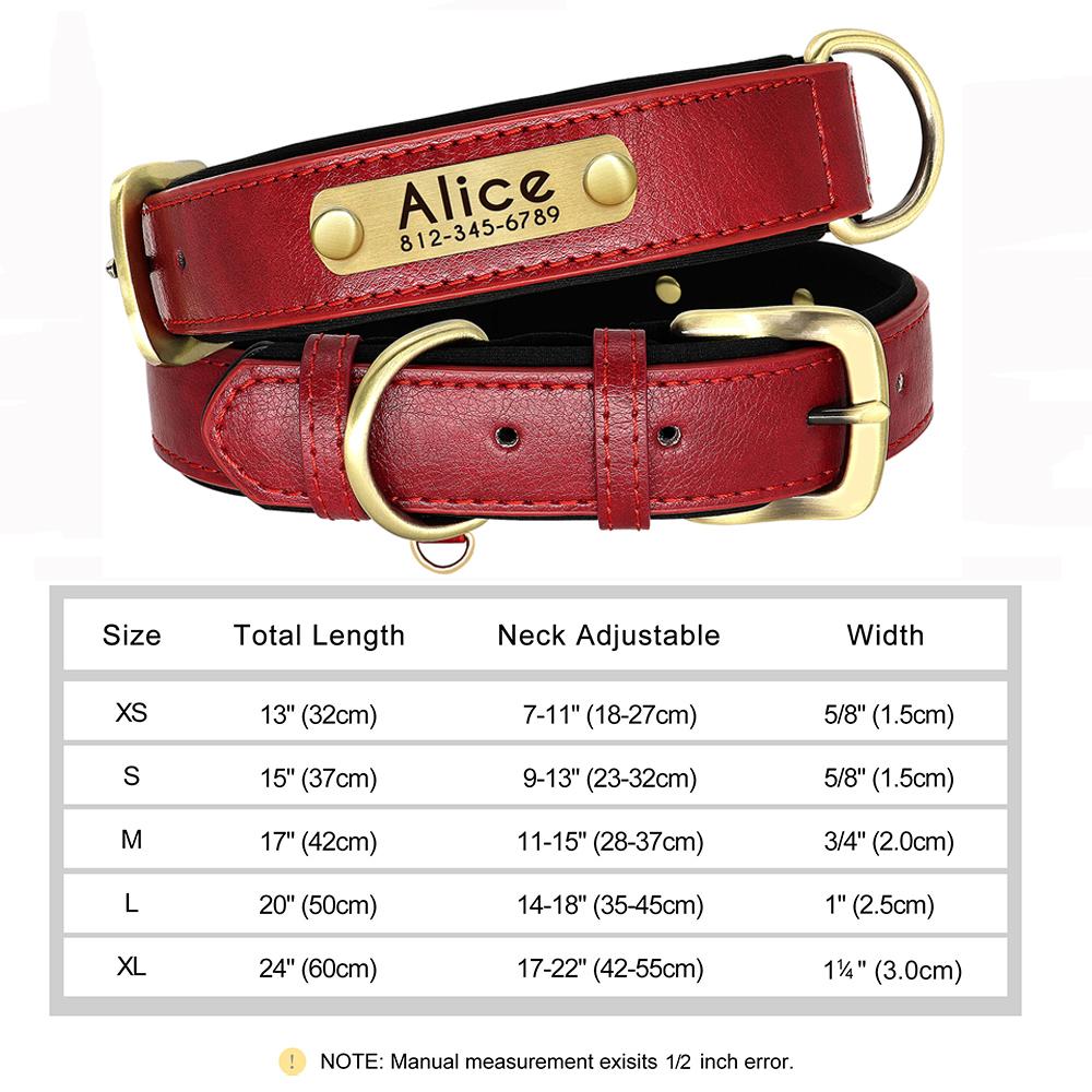Индивидуальный кожаный ошейник для собак, персонализированные ошейники с бесплатной гравировкой имени для маленьких, средних, больших собак, питбулей, лабрадоров, XS-XXL