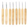 8Pcs Aluminum Crochet Hooks Round Head Knitting Needles with Bamboo Handles for Yarn Craft