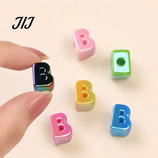 Alphabet Beads Kit 5Pcs DIY Acrylic Bubble Letter Beads, Colorful Large for Handmade Craft Accessories Jewelry Crafts Making, Spacer Crafting Projects