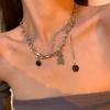 Women's Double-Layer Bear Necklace: Hip-hop, Smiley Face Clavicle Chain, Light Luxury, Niche Design, 2022.