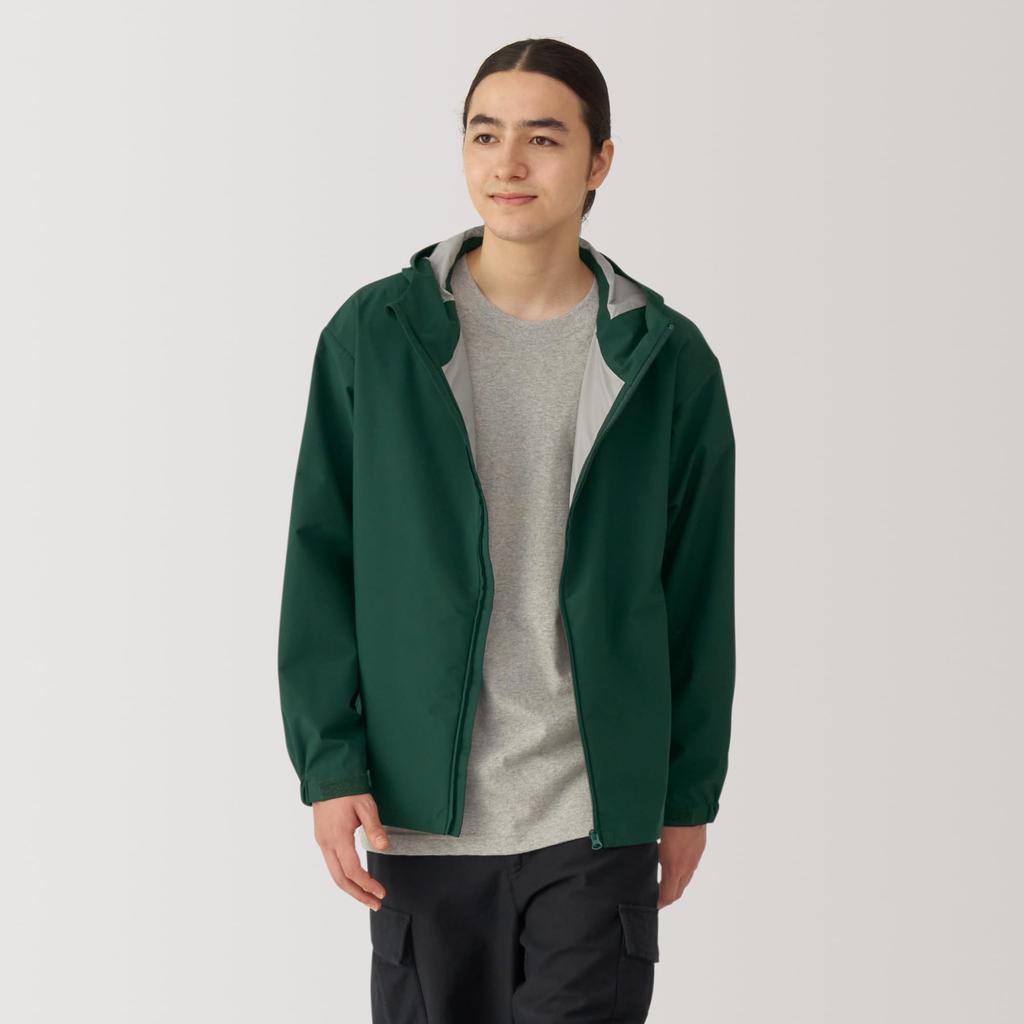 MUJI Водоотталкивающая куртка с капюшоном AD0TTA4A Темно-зеленый S Мужская Мужская Мужская