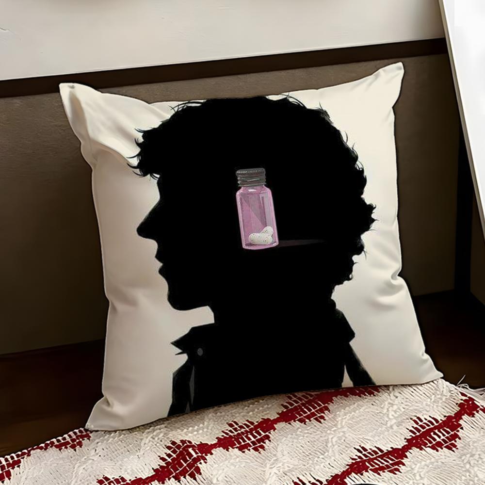 SSherlock HHolmes Cushion Cover Reversible Soft Durable Pillow Cover Home Car MultiScene Use for Daily Comfort