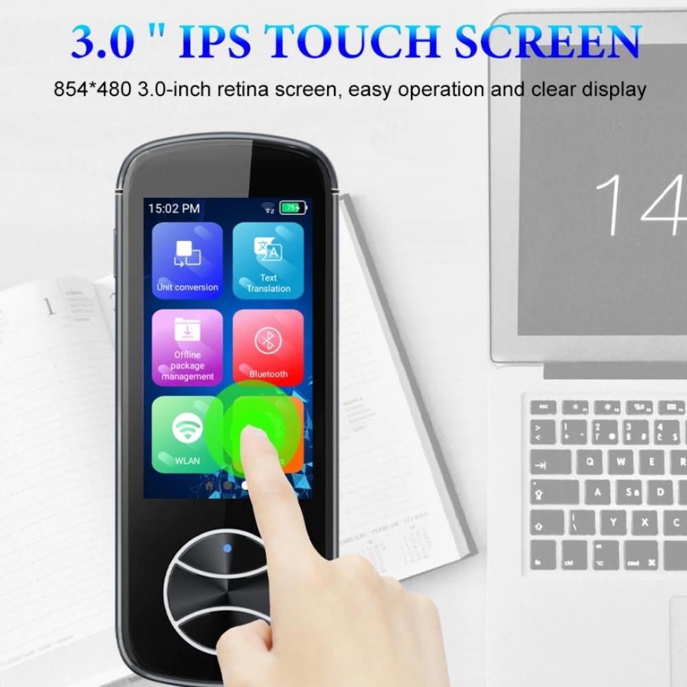 Smart Multilingual Translator - Offline & Photo Translation, 3.0-Inch Touchscreen, Supports 107 Languages