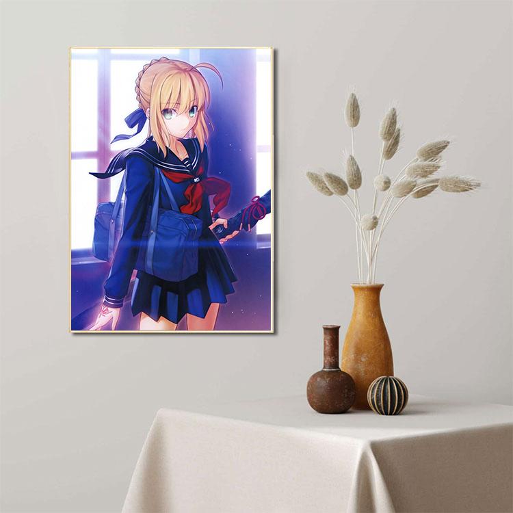 Fate Stay Night Япония аниме постер с фильмами Kawaii Холст Картина Настенная картина для детей Гостиная Украшение дома