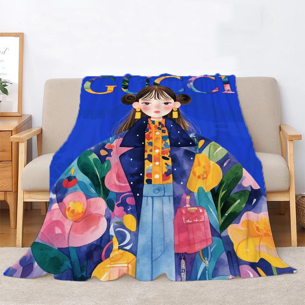 Gucc Bed Throw Blanket Luxury Bed Belt Fluffy Soft Blanket Sofa Decoration Beach Towels Interior for Home Knitted Plaid Knee Nap