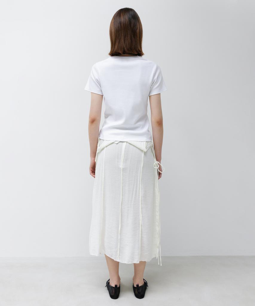INSILENCE WOMEN Washed Rib Half Sleeve White