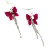 [L7494] - Pink 'Romantic Knot' Designer Earrings (fabric)