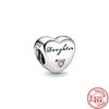 925 Sterling Silver Angel Mom Family Heart Series Shine Beads Fit Original Fashion Charms Bracelets Women DIY Jewelry