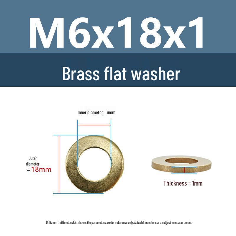 Yigu Durable Brass Flat Washers: M2-M12 Screws