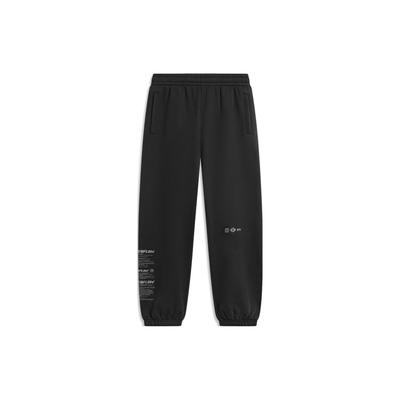Штаны мужские спортивные Li Ning CF Su Series Letter средней талии с манжетами из флиса, трикотажные, черные AKLTB03-1