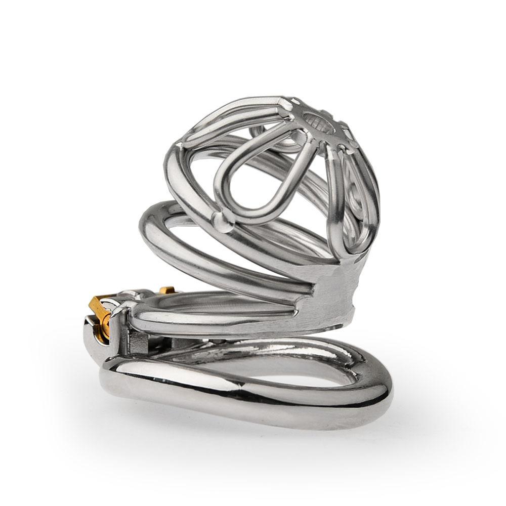 Stainless Steel Small Male Chastity Device Ergonomic Design Stealth Lock for Adults Solitary Extreme Confinement Cage