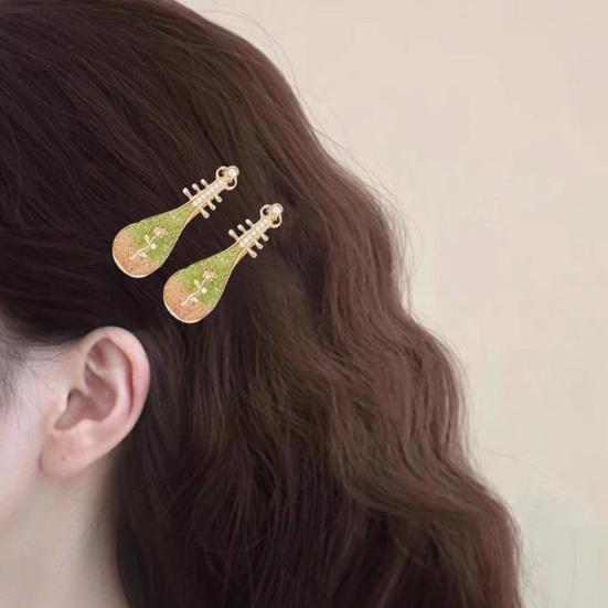 1/4 шт. Женские заколки для волос с искусственным жемчугом, цветочным дизайном, надежной фиксацией, шпильки для волос в форме лютни, аксессуары для формальной прически