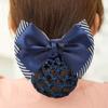 Lady Nurse Bowknot Ribbon Stripe Women Barrette Net Bun Crochet Net Bun Hair Cover Net Bun Snood