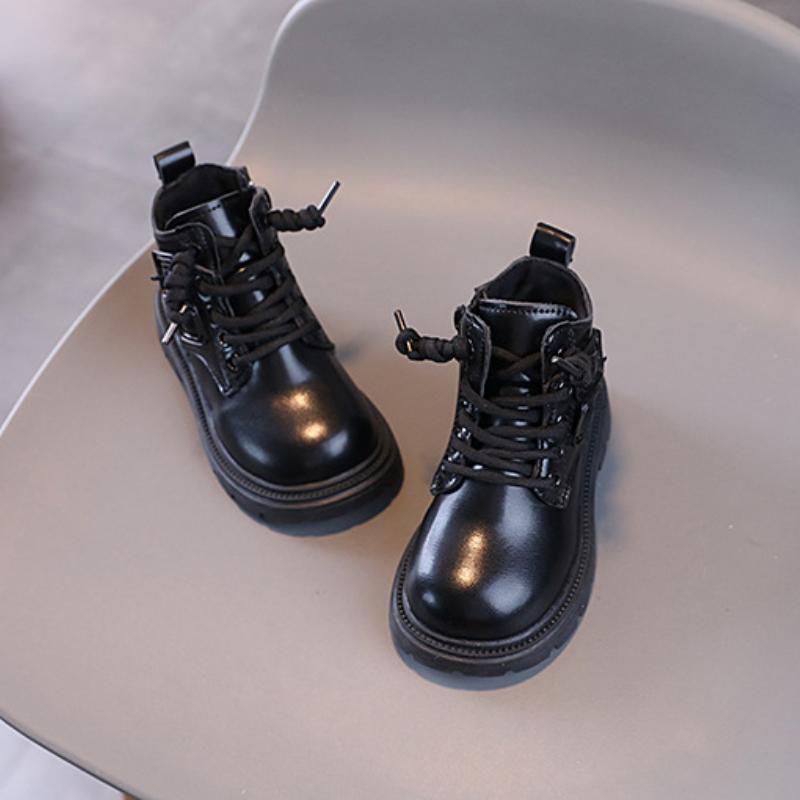 Новые детские ботинки для мальчиков, нескользящие, для девочек, матовые, из искусственной кожи, модные, повседневные, детские, с толстой подошвой, ботильоны, весна-осень, универсальные