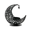 Moon Shaped Holder, Creative Crescents Tealight Holder Candlestick, Metal Moon Art Crafts Table Ornaments