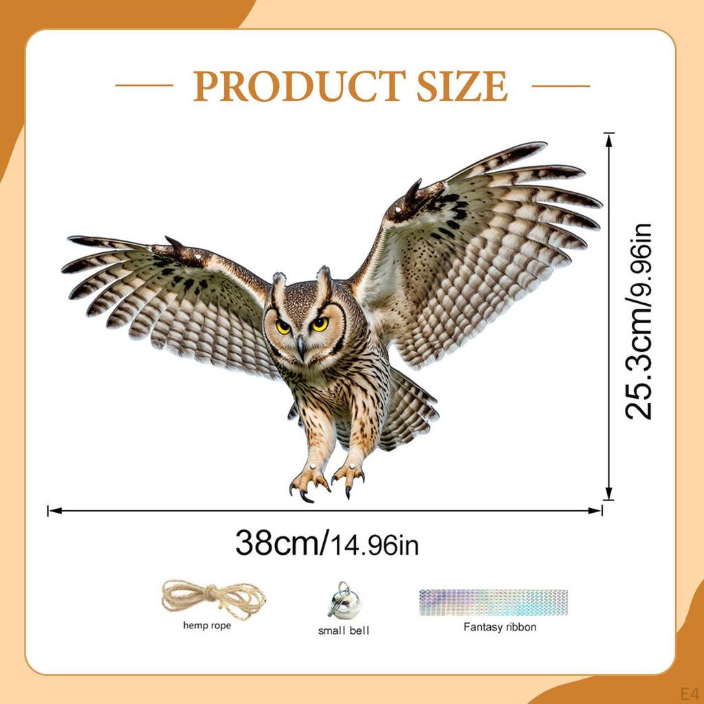 Декоративная подвесная птица сова с веревкой и лентой ПП украшение для забора Идеально для улицы
