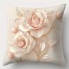 Elegant Pink Roses Pillow Covers For Home Pattern Cushion Cover Suitable For Sofa Bedroom Car Pillow Cover
