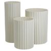 Set of 3 Modern Cream Ribs Vases
