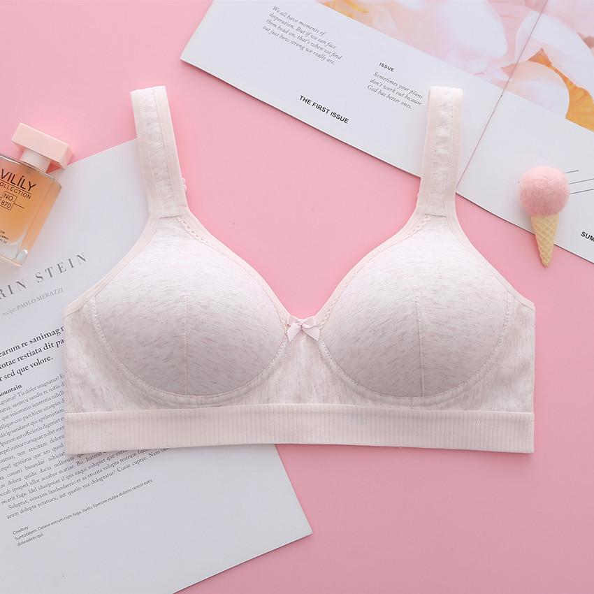 Спортивный бюстгальтер из хлопка для девочек: Мягкая формованная чашечка без косточек для подростков