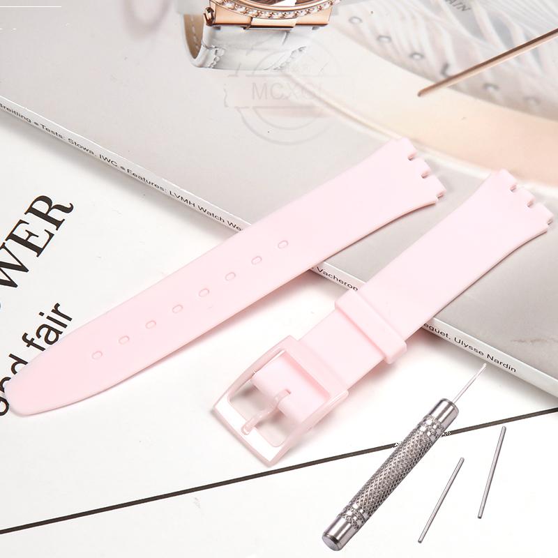 Силиконовый Ремешок Для Swatch SFS103 SFV107 SFN120 SFK397 SFK360 SFK361 Браслет для Часов 16мм Женский Водонепроницаемый Аксессуары для Часов