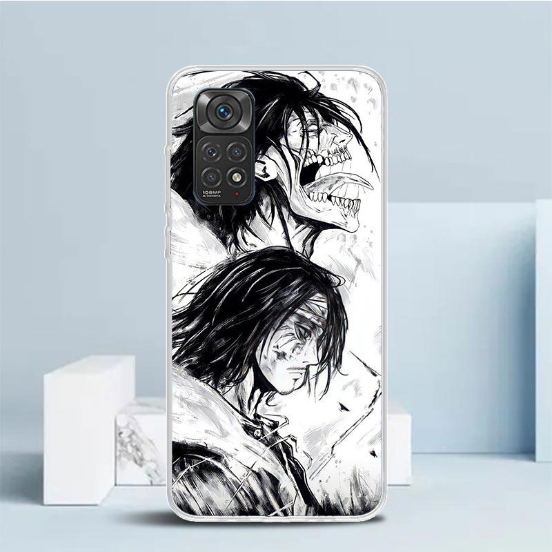 A-Атака на Титанов Эрен Йегер Мягкий чехол для телефона Xiaomi Redmi Note 15 14 13 12 Pro Plus 14S 11S 11T 11E 10S 10 4G Patte