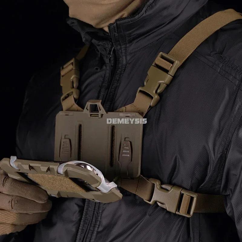 Vest Mobile Phone Rack Tactical Folded Navigation Board Mobile Phone MOLLE Holder Hunting Paintball Chest Bag Map Bag