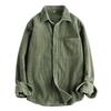 Men's Corduroy Long-sleeved Autumn and Winter Retro Casual Khaki Trendy Single Pocket Shirt, Fashionable and Versatile