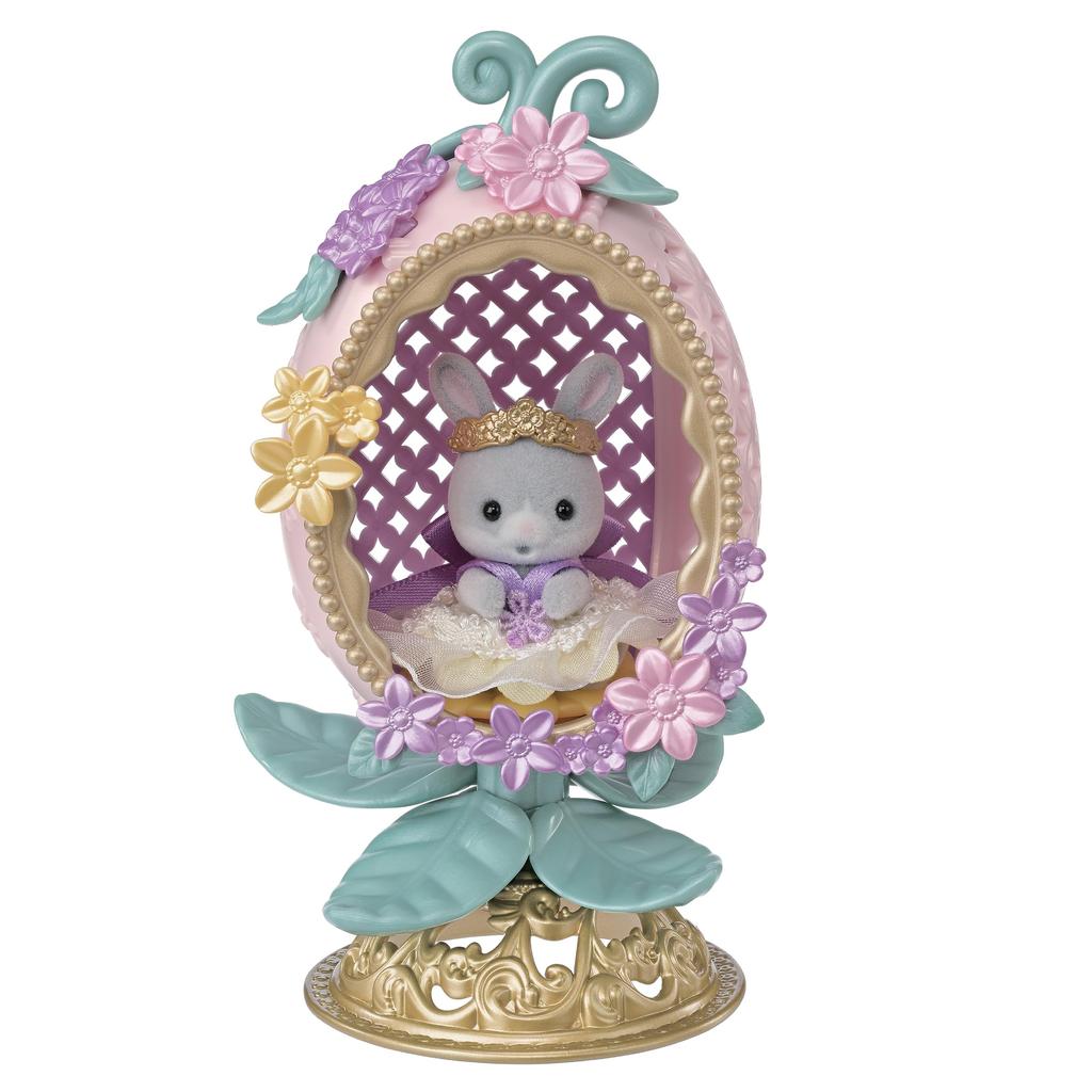 Кукла Sylvanian Families Кролик Цветочный СТ Марк Возраст 8+ Игрушка Sylvanian Epoch "Хлопковое Яйцо" SE-217 Сертифицировано, Вверх, Дом для кукол, Семьи,