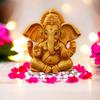 Handcrafted Ganesha Beautiful Lord Ganesha Idol Figurine Showpiece Sculpture Hindu Polyresin Car Dashboard Ganesh Ji Statue Brown