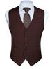 HISDERN Костюм Свадебный Деловой Стильный с Приталенным Формальным Нарядом Мужской Жилет, Жилет, Жилет, V-образный вырез на пряжке, Посадка, (Коричневый/XL) В-01