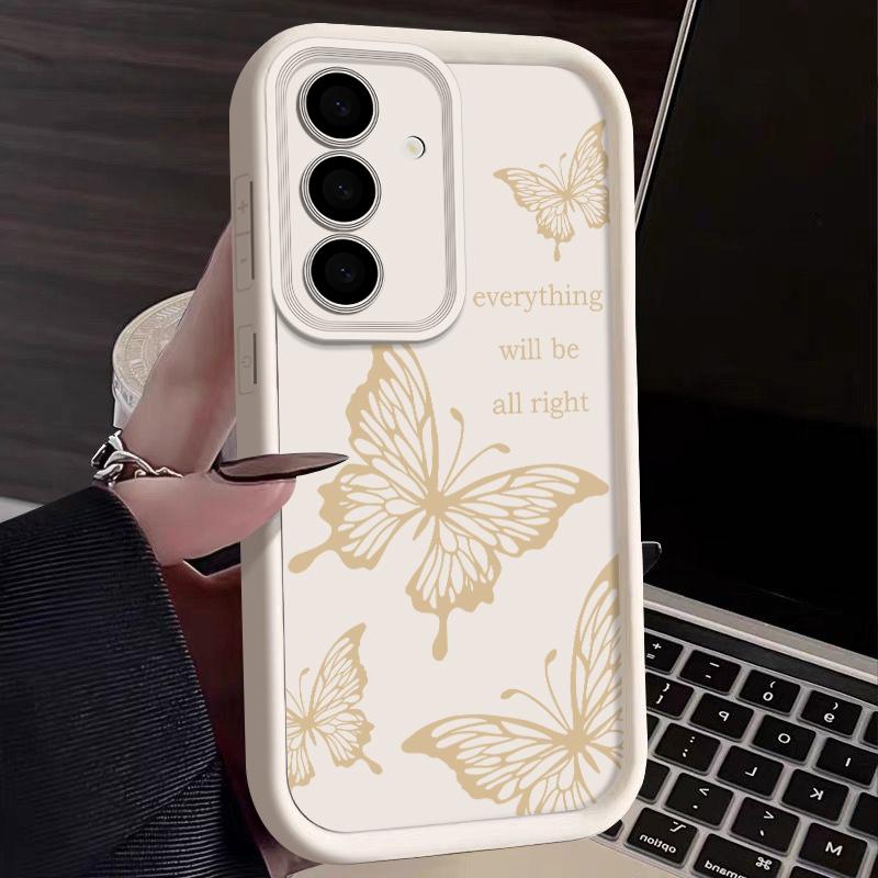 Силиконовый чехол с бабочкой для Samsung S25 S24 S23 S22 Ultra S21 S20 Fe A14 A34 A15 A35 A52 A53 A54 5g A55 A56 A17 A27 A37 A57 S26 Ultra Мягкий чехол
