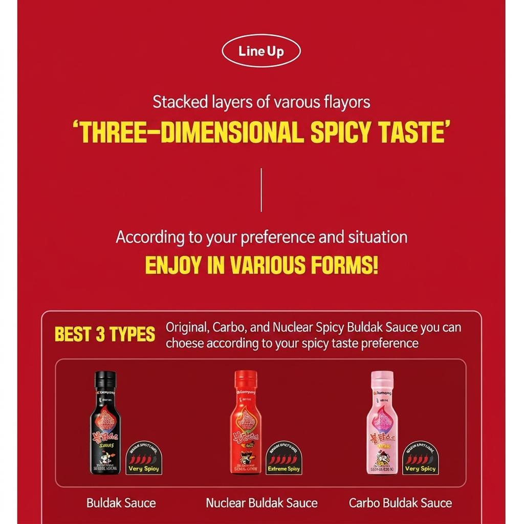 [Set] Samyang Official Buldak Spicy Sauce Sticks (16g x 20 Pcs) - Portable Viral Korean Fire Noodle Hot Sauce To-Go