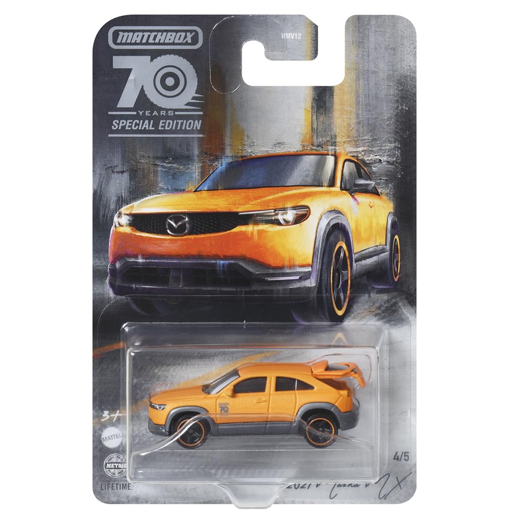 Matchbox Moving Parts 70 Years Special Edition Diecast Vehicle HMV12 Inspired by Mazda MX 2021 Orange and Black - ~ ~ 4/5