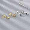 S925 Silver-plated Earrings Sweet Cool Girl a Multi-wear Zircon Cross Star Earrings Sparkly Flash Diamond Quadruple Star Earrings
