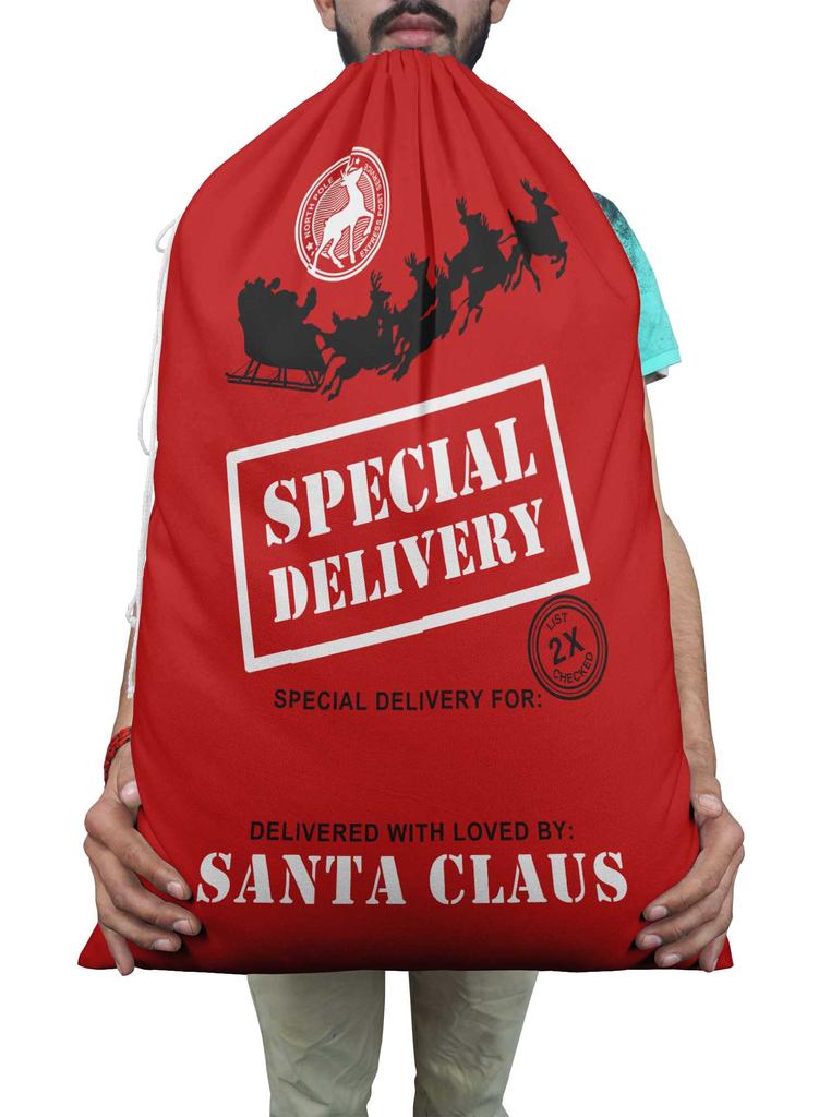 Printtoo 2 шт. Подарочный мешок Санты для детей, рождественские подарки, рождественский мешок, персонализированные сумки, большие 27x20 дюймов